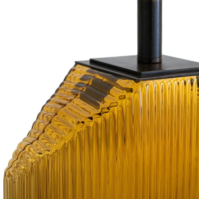 Juno Table Lamp Base in Yellow-Tinted Glass - Base Only