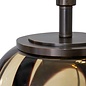 Amazonia Table Lamp - Amber Glass and Black with Gold-Lined Soft Latte Shade