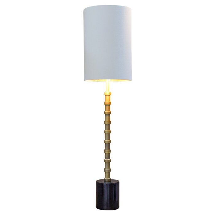 Artemis Table Lamp - Brass and Black with Opal Shade