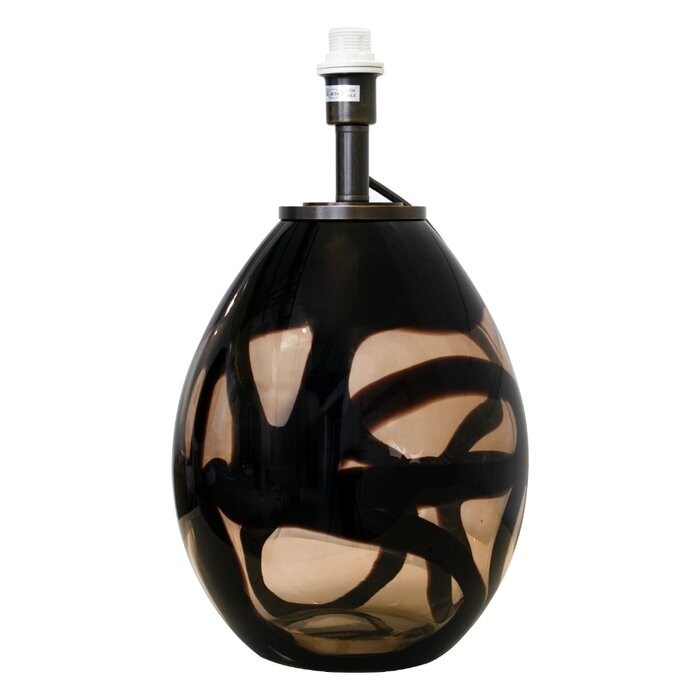 Amazonia Small Table Lamp - Amber Glass and Black with Opal Shade