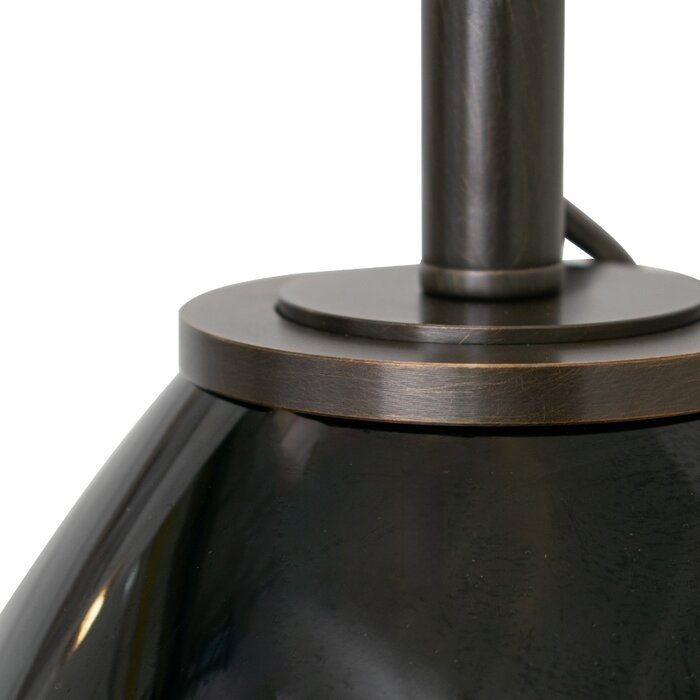 Amazonia Small Table Lamp - Amber Glass and Black with Opal Shade