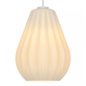 Sallino — Pleated Opal Glass Pendant Light — White — 24cm