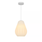 Sallino — Pleated Opal Glass Pendant Light — White — 24cm