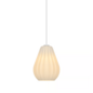 Sallino — Pleated Opal Glass Pendant Light — White — 24cm