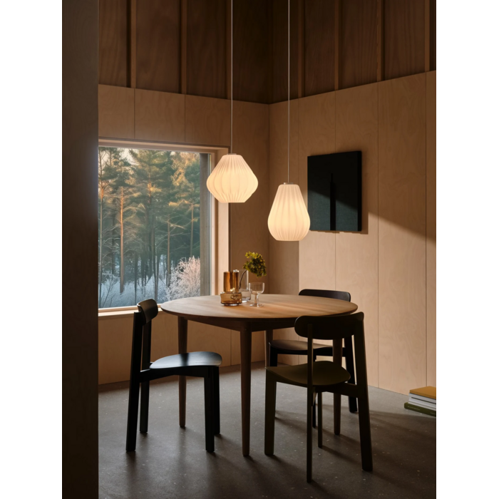 Sallino — Pleated Opal Glass Pendant Light — White — 24cm