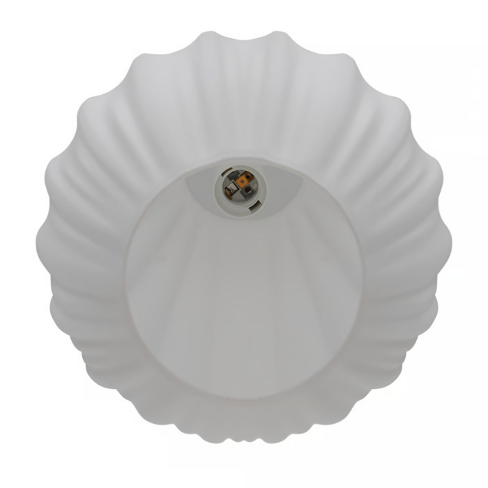 Maluca — Pleated Opal Glass Pendant Light — White — 29cm