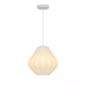 Maluca — Pleated Opal Glass Pendant Light — White — 29cm