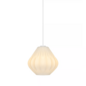 Maluca — Pleated Opal Glass Pendant Light — White — 29cm