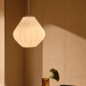 Maluca — Pleated Opal Glass Pendant Light — White — 29cm