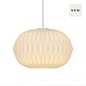 Aviana — Pleated Opal Glass Pendant Light — White — 30cm