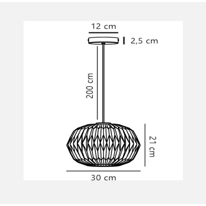 Aviana — Pleated Opal Glass Pendant Light — White — 30cm