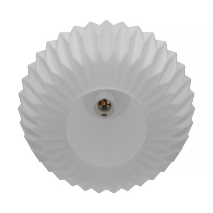 Aviana — Pleated Opal Glass Pendant Light — White — 30cm