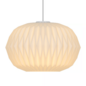 Aviana — Pleated Opal Glass Pendant Light — White — 30cm