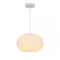 Aviana — Pleated Opal Glass Pendant Light — White — 30cm