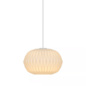 Aviana — Pleated Opal Glass Pendant Light — White — 30cm