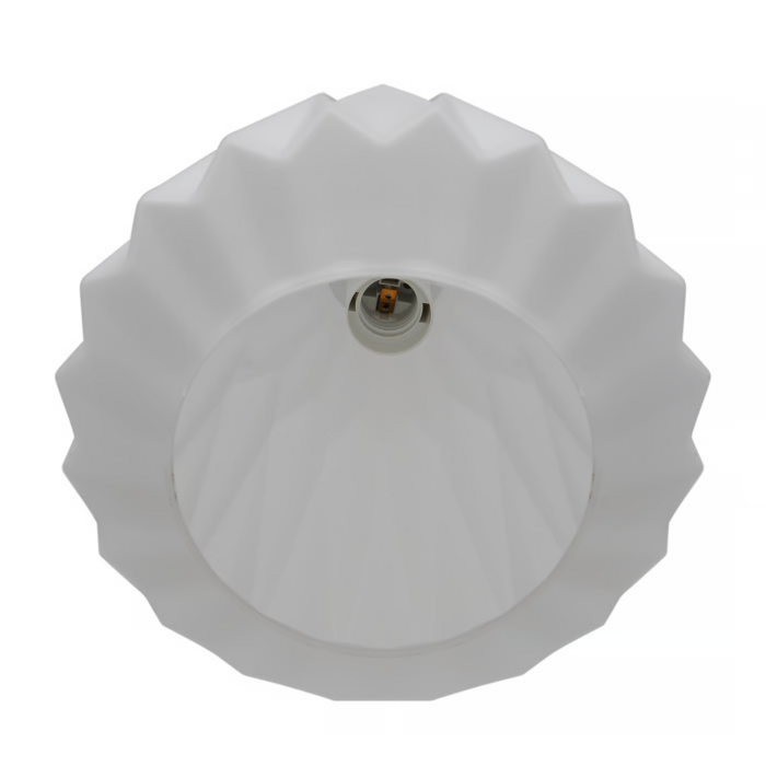 Elbie — Pleated Opal Glass Pendant Light — White — 24cm