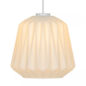 Elbie — Pleated Opal Glass Pendant Light — White — 24cm