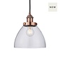Resto — Industrial Clear Glass Pendant Light — Brushed Copper — 22cm