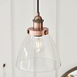 Resto — Industrial Clear Glass Pendant Light — Brushed Copper — 22cm