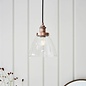 Resto — Industrial Clear Glass Pendant Light — Brushed Copper — 22cm