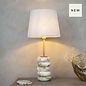 Lapis Cream Table Lamp - Marble and Brass with Linen Mix Shade