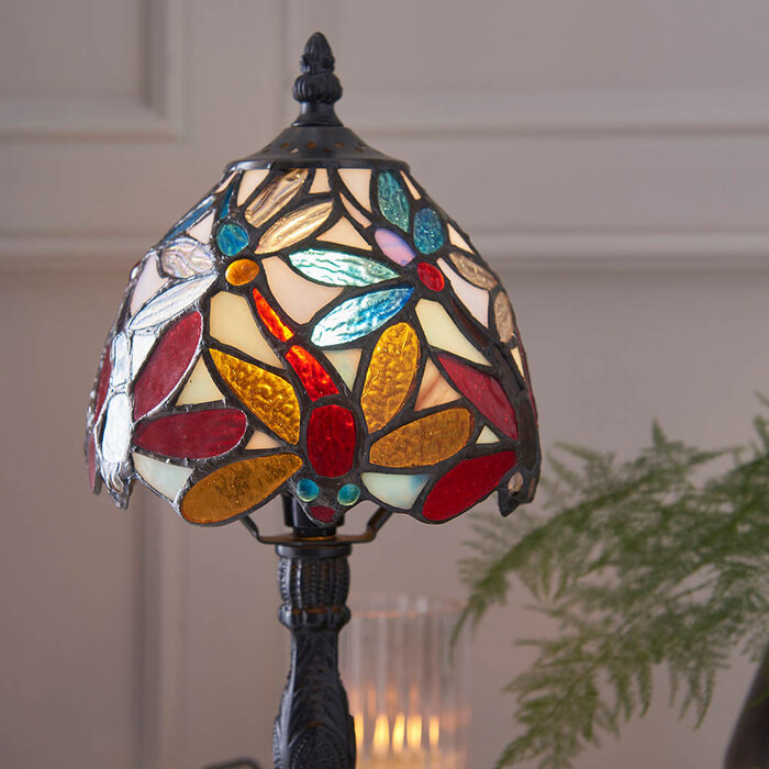 Lorette — Tiffany Style Mini Table Lamp — Stained Glass — 15cm