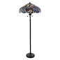 Sullivan — Tiffany Style Floor Lamp — Stained Glass — Satin Black — 56cm