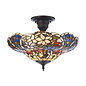 Sullivan — Tiffany Style Semi Flush Ceiling Light — Stained Glass — 40cm