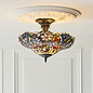 Sullivan — Tiffany Style Semi Flush Ceiling Light — Stained Glass — 40cm