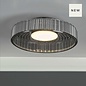 Lena - Smoked Glass & Black Modern Flush Ceiling Light