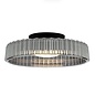 Lena - Smoked Glass & Black Modern Flush Ceiling Light