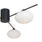 Black Semi Flush Ceiling Light – Robin - Mid Century Modern Opal Glass - 3 Light
