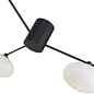 Black Semi Flush Ceiling Light – Robin - Mid Century Modern Opal Glass - 3 Light