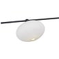 Black Semi Flush Ceiling Light – Robin - Mid Century Modern Opal Glass - 3 Light