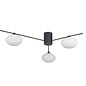 Black Semi Flush Ceiling Light – Robin - Mid Century Modern Opal Glass - 3 Light