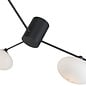 Black Semi Flush Ceiling Light – Robin - Mid Century Modern Opal Glass - 3 Light