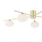 Gold Semi Flush Ceiling Light – Robin - Mid Century Modern Opal Glass - 5 Light