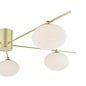 Gold Semi Flush Ceiling Light – Robin - Mid Century Modern Opal Glass - 5 Light