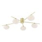 Gold Semi Flush Ceiling Light – Robin - Mid Century Modern Opal Glass - 5 Light