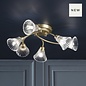 Laura Ashley Lanton 6 Light Semi-Flush Ceiling Light – Antique Brass and Ribbed Glass