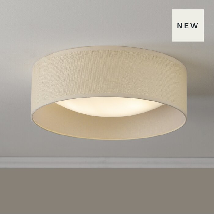 Laura Ashley Buckenham 2 Light Flush Ceiling Light - Rattan
