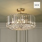 Laura Ashley Fernhurst 4 Light Semi-Flush Crystal and Antique Brass Ceiling Light