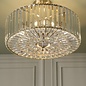 Laura Ashley Fernhurst 4 Light Semi-Flush Crystal and Antique Brass Ceiling Light