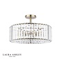 Laura Ashley Fernhurst 4 Light Semi-Flush Crystal and Antique Brass Ceiling Light