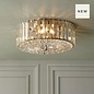 Laura Ashley Fernhurst Large 3 Light Flush Ceiling Light - Crystal and Antique Brass