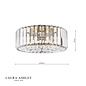Laura Ashley Fernhurst Large 3 Light Flush Ceiling Light - Crystal and Antique Brass