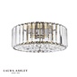 Laura Ashley Fernhurst Large 3 Light Flush Ceiling Light - Crystal and Antique Brass