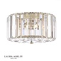 Laura Ashley Fernhurst Small 3 Light Flush Ceiling Light - Crystal and Antique Brass
