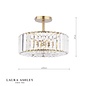 Laura Ashley Fernhurst 3 Light Semi-Flush Crystal and Antique Brass Ceiling Light