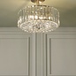 Laura Ashley Fernhurst 3 Light Semi-Flush Crystal and Antique Brass Ceiling Light